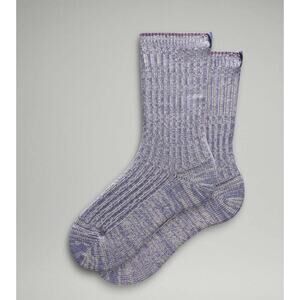 Lululemon Crew Length Ragg Socks Nimbus Multi Dusky Lavender NWT